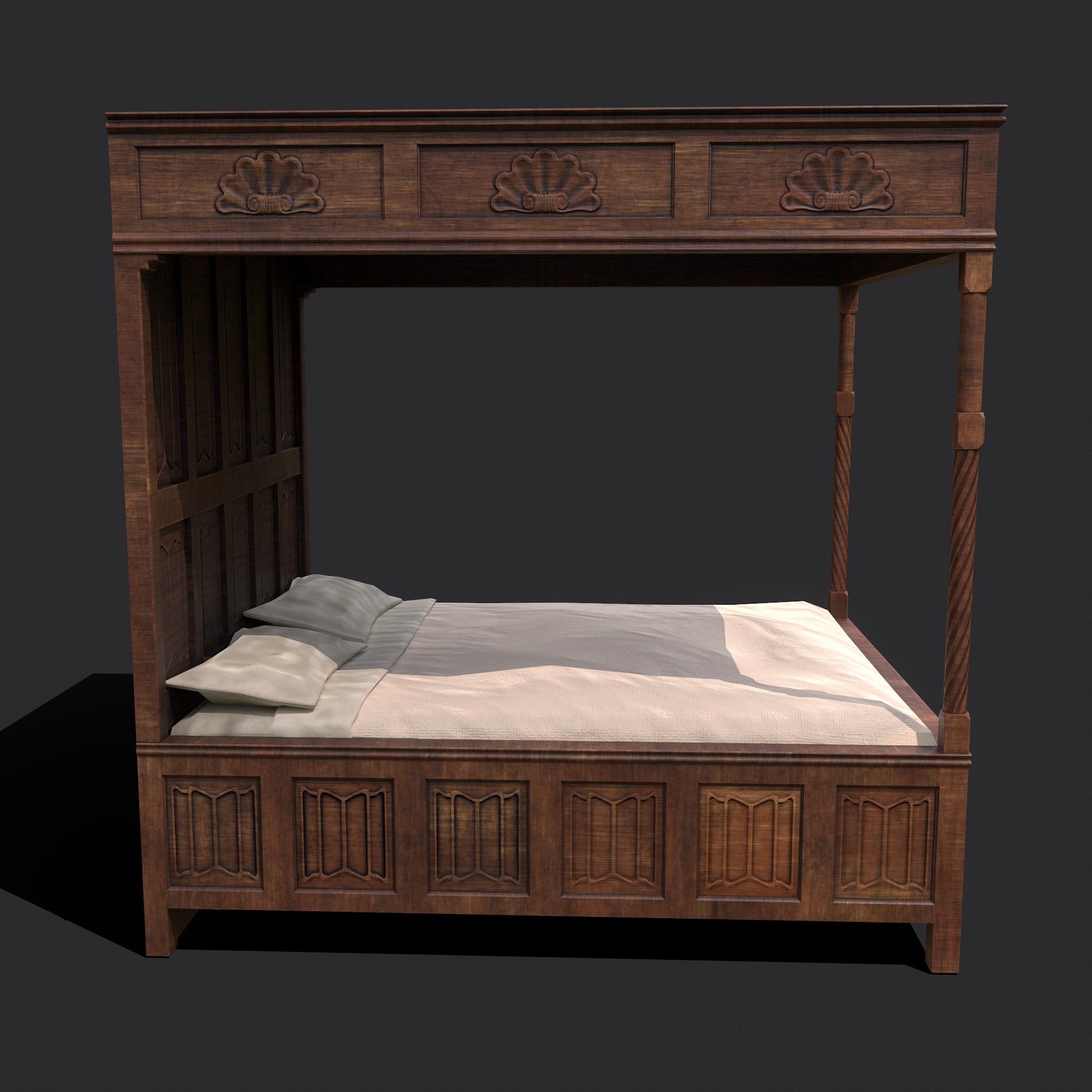 Medieval Elegant Bed 3D Model by Get Dead Entertainment