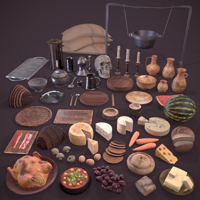 Medieval Kitchen Essentials - 3D Model by Get Dead Entertainment