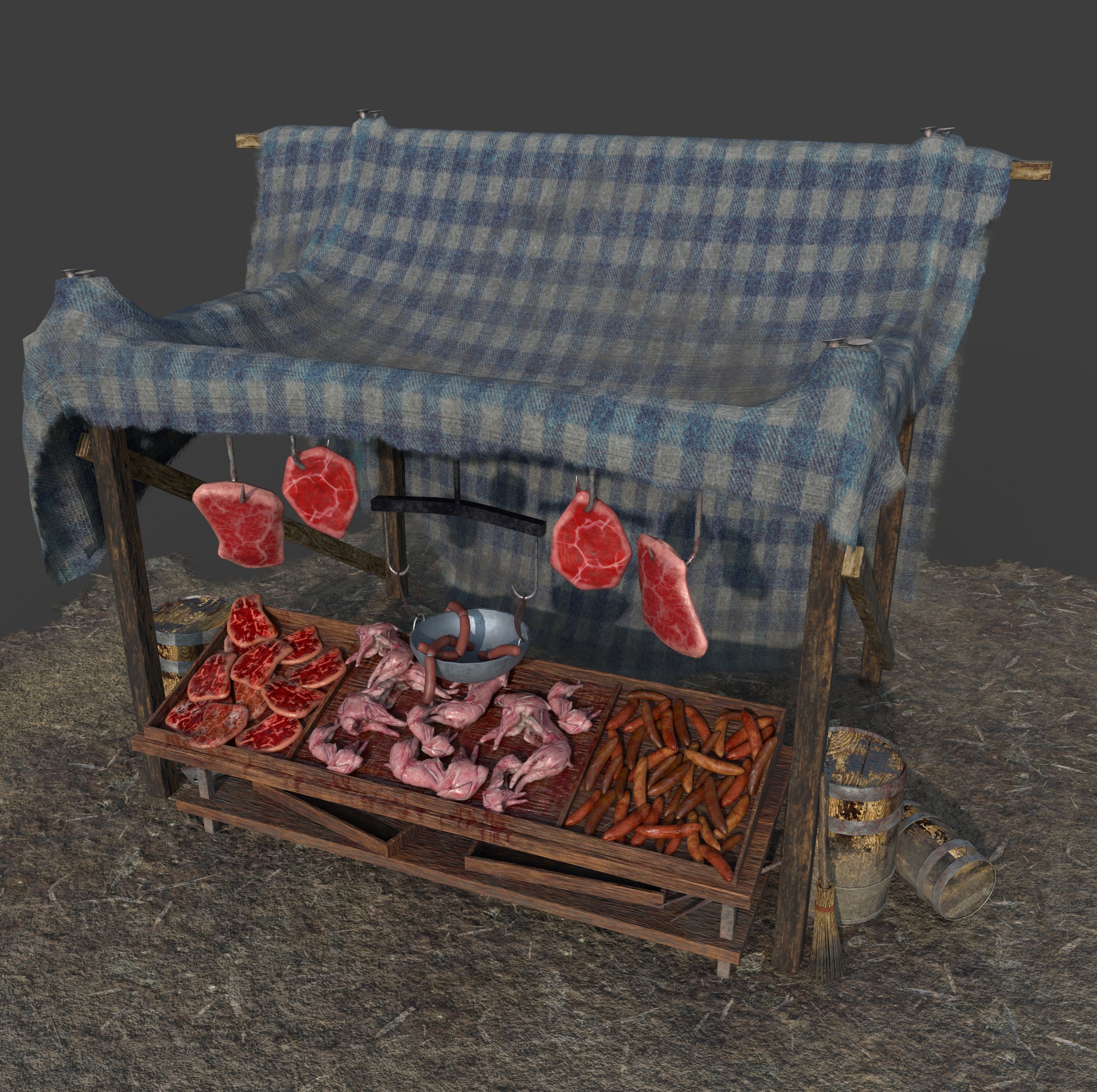 Medieval Meat Tent 3D Model by Get Dead Entertainment
