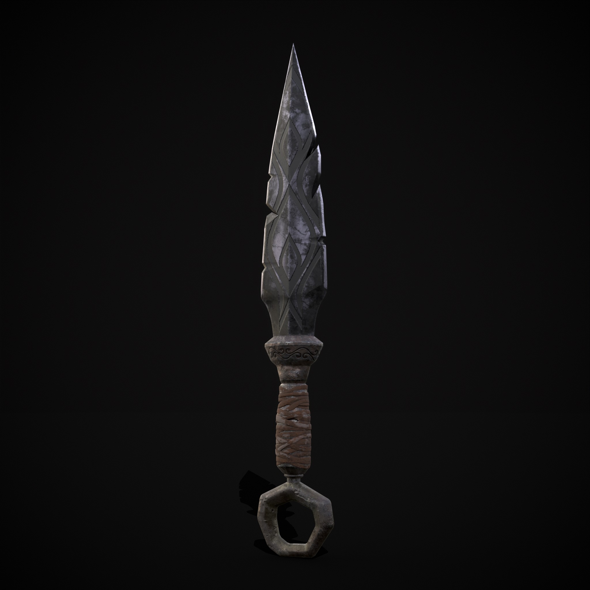 Medieval Spear Point Throwing Knife 3D Model by Get Dead Entertainment