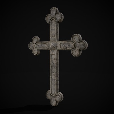 Medieval Stone Wall Cross - 3D Model by Get Dead Entertainment
