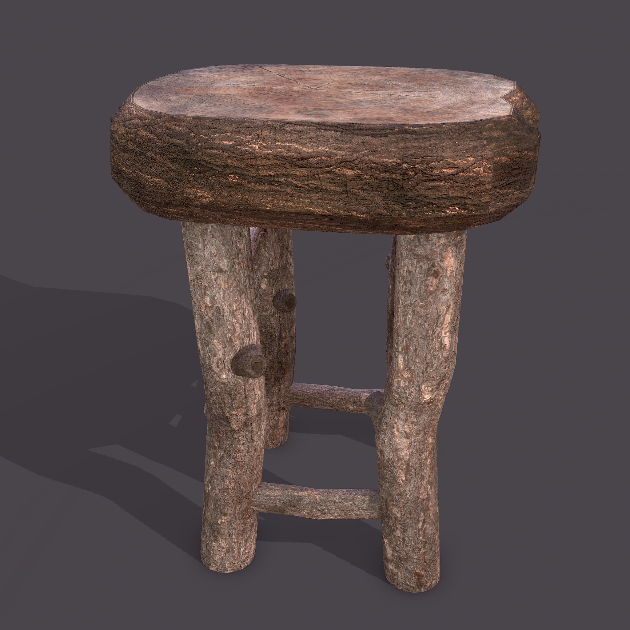 Medieval Wooden Bar Stool 3D Model by Get Dead Entertainment