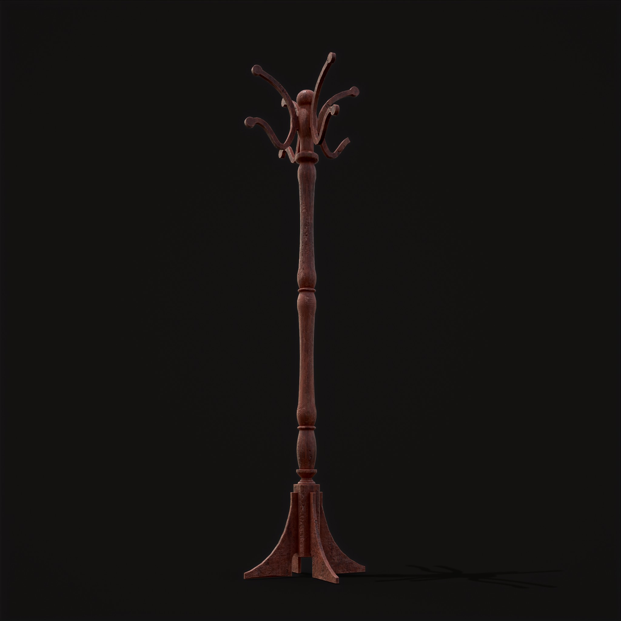 Ornate Wooden Coat Rack 3D Model by Get Dead Entertainment