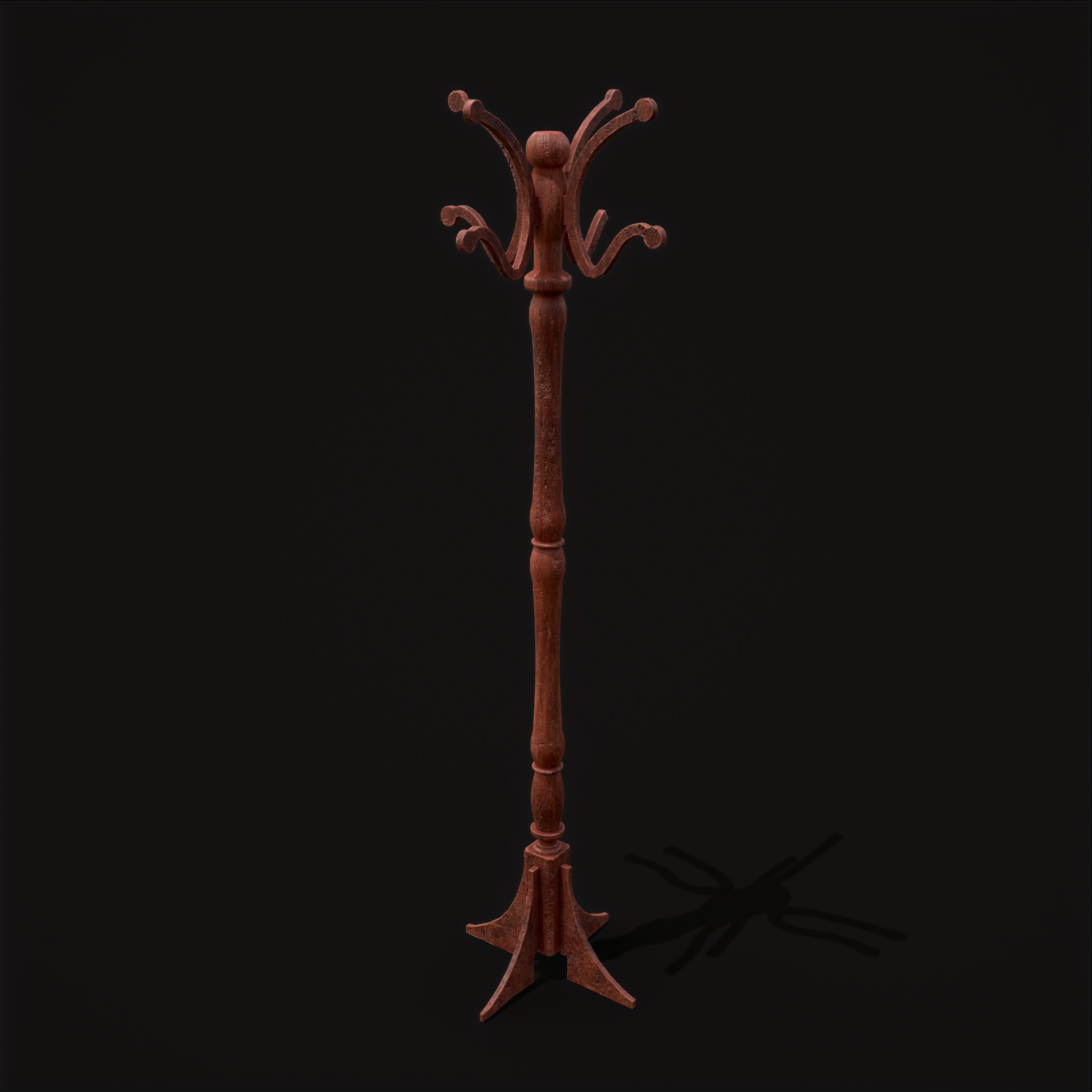 Ornate Wooden Coat Rack 3D Model by Get Dead Entertainment