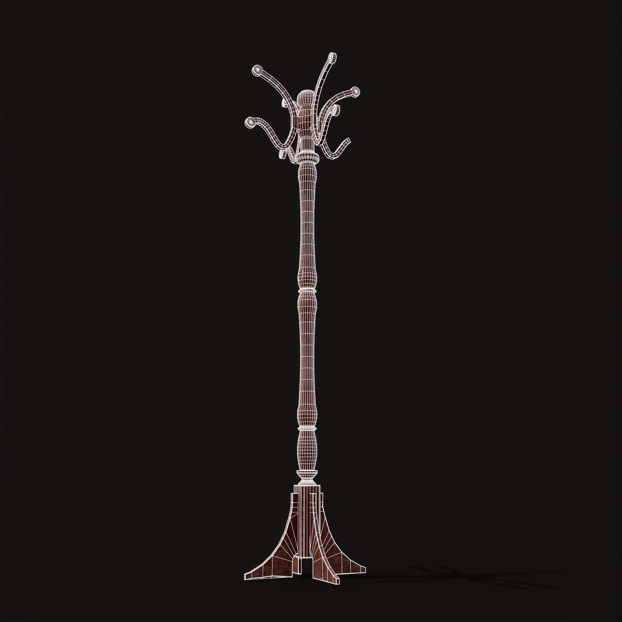 Ornate Wooden Coat Rack 3D Model by Get Dead Entertainment