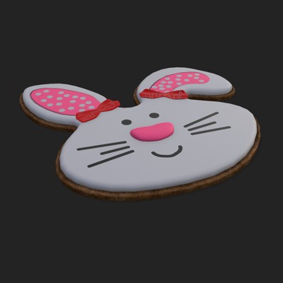 Oval Bunny Cookie - 3D Model by Get Dead Entertainment