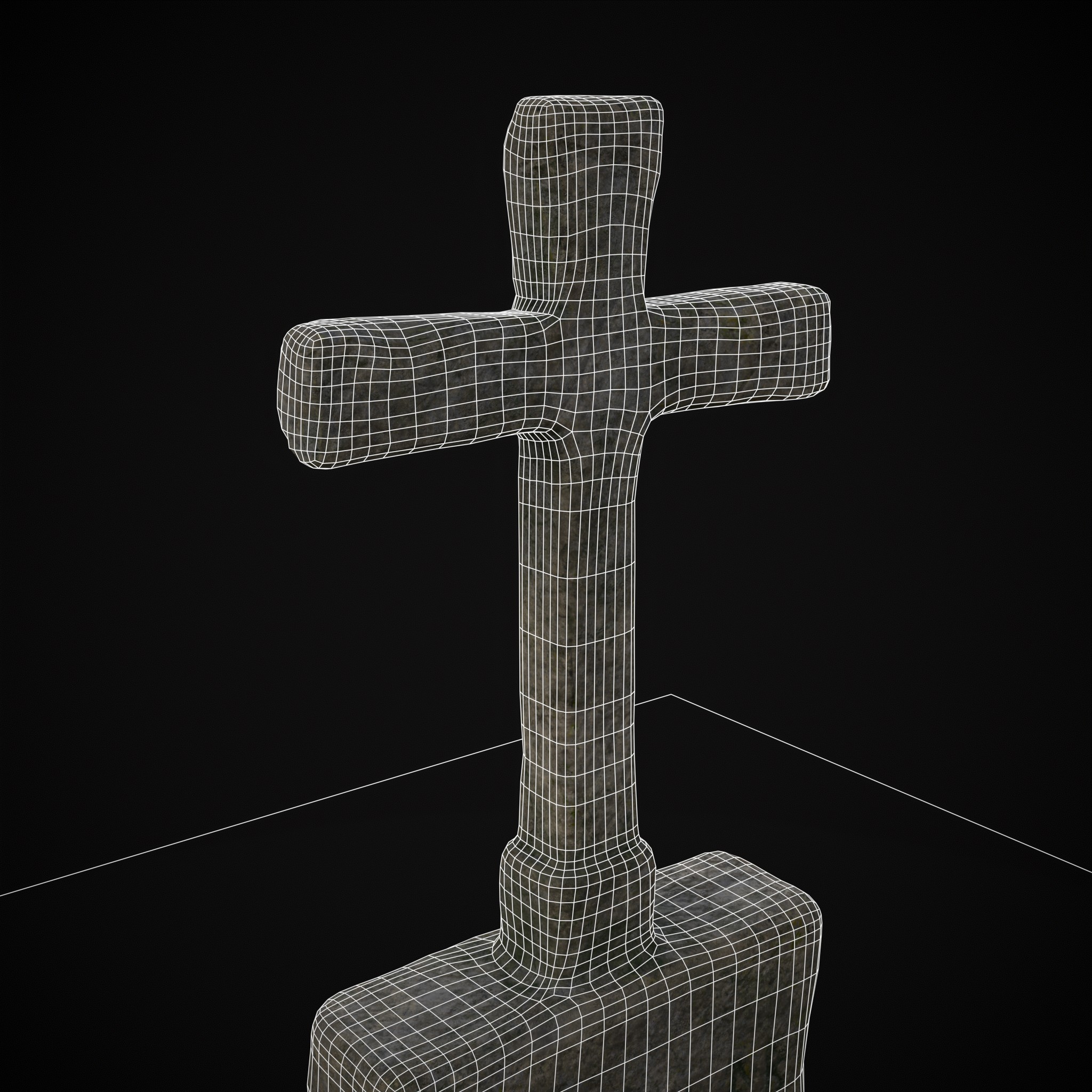 Raised Cross Head Stone - 3D Model by Get Dead Entertainment