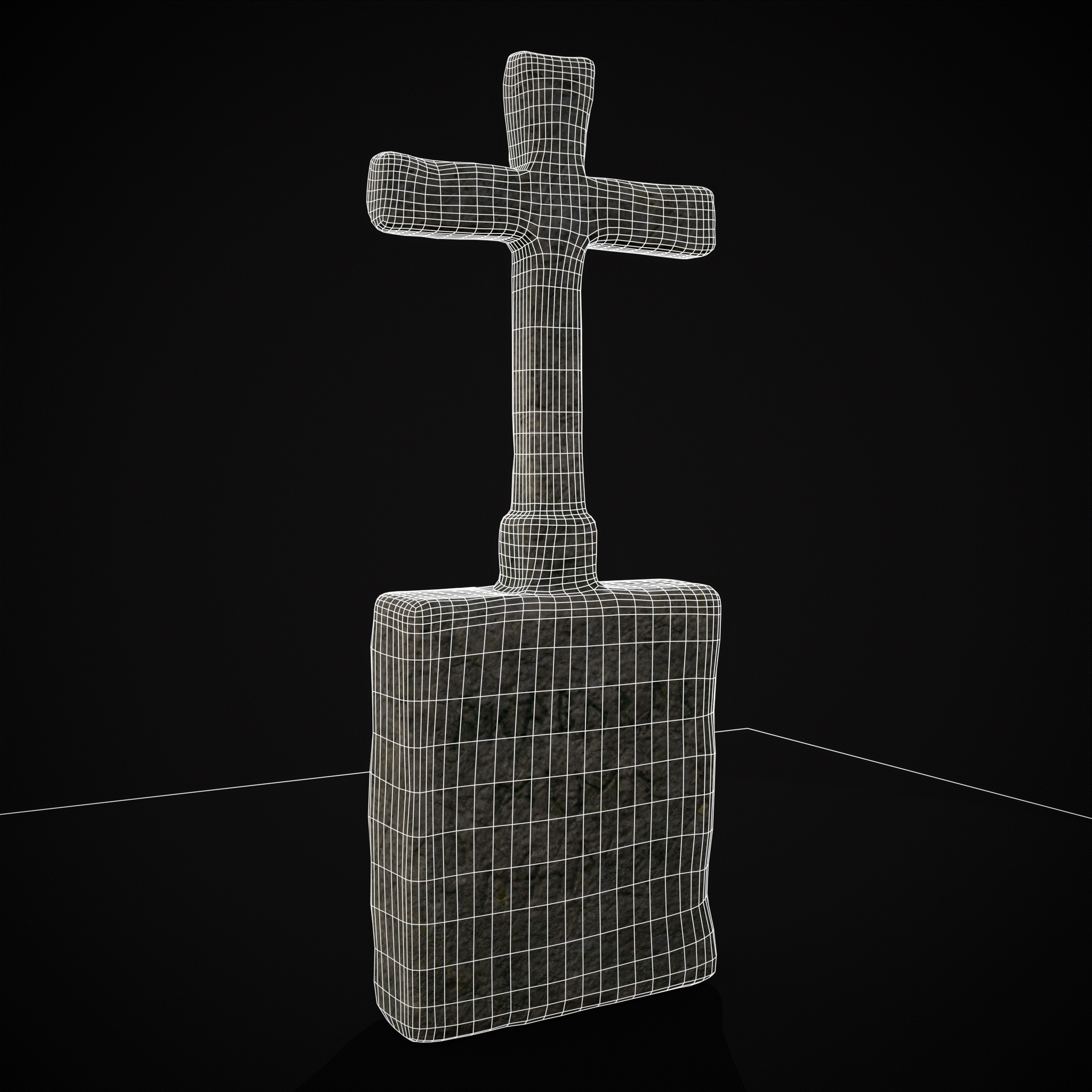Raised Cross Head Stone - 3D Model by Get Dead Entertainment