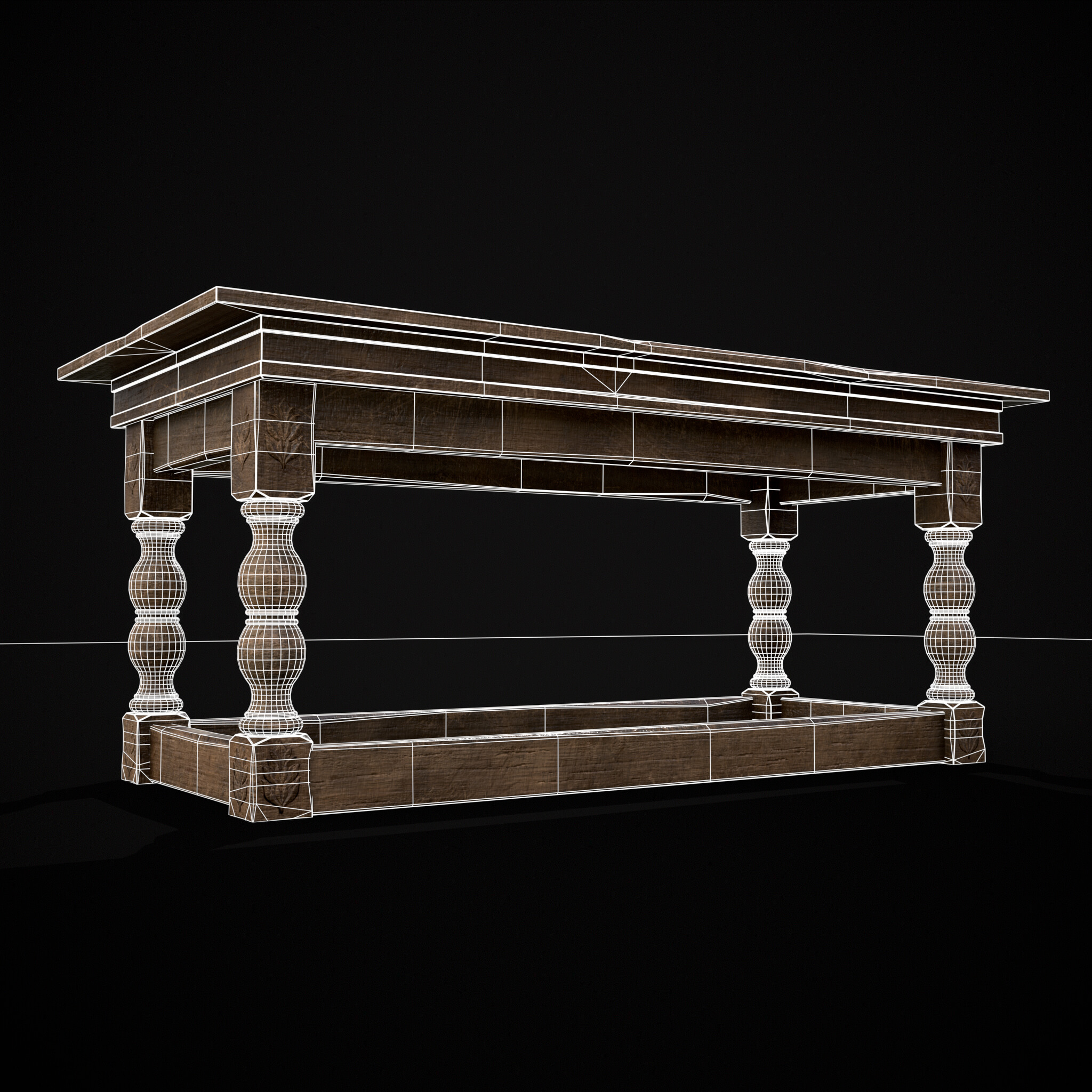 Renaissance Elegant Long Table - 3D Model by Get Dead Entertainment