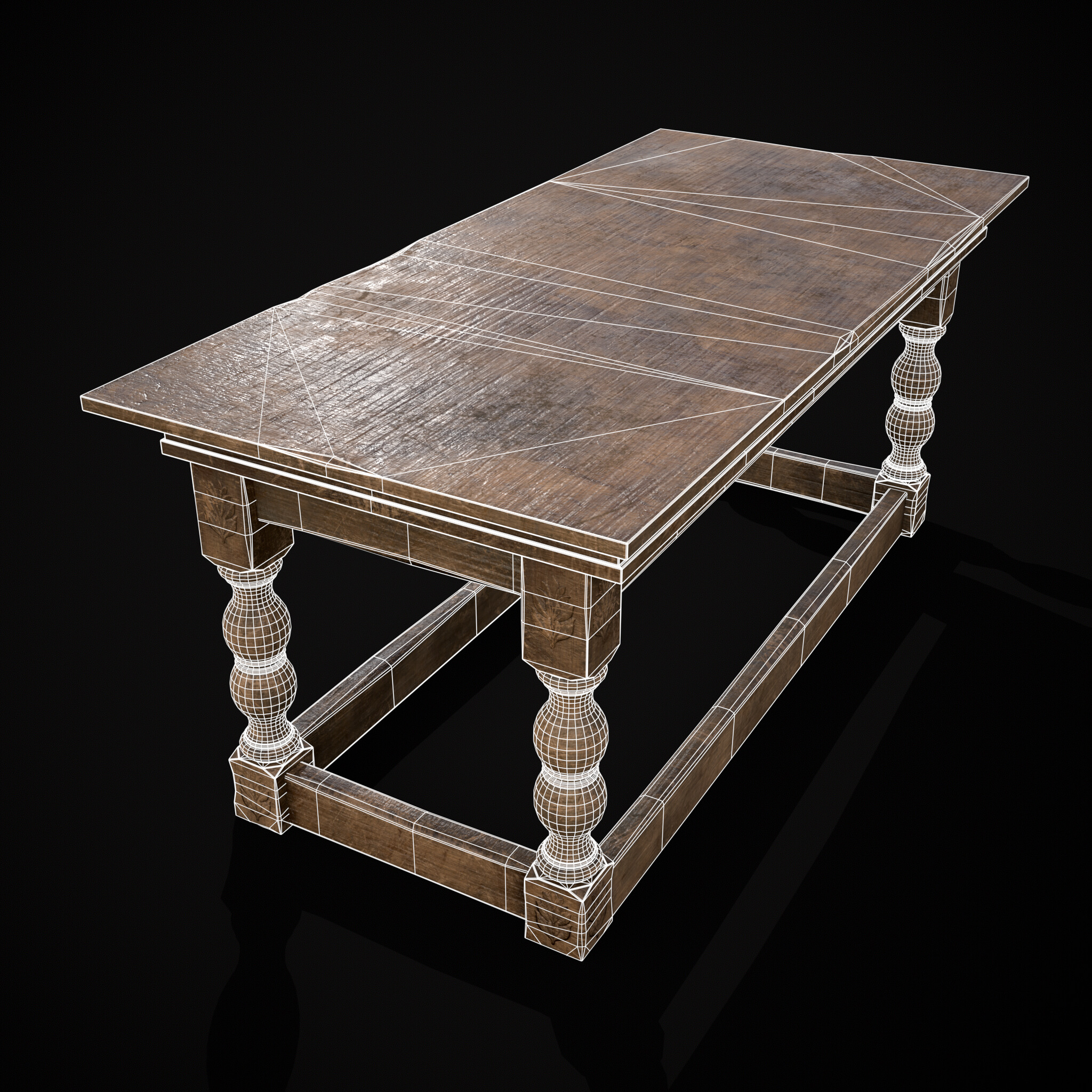 Renaissance Elegant Long Table - 3D Model by Get Dead Entertainment