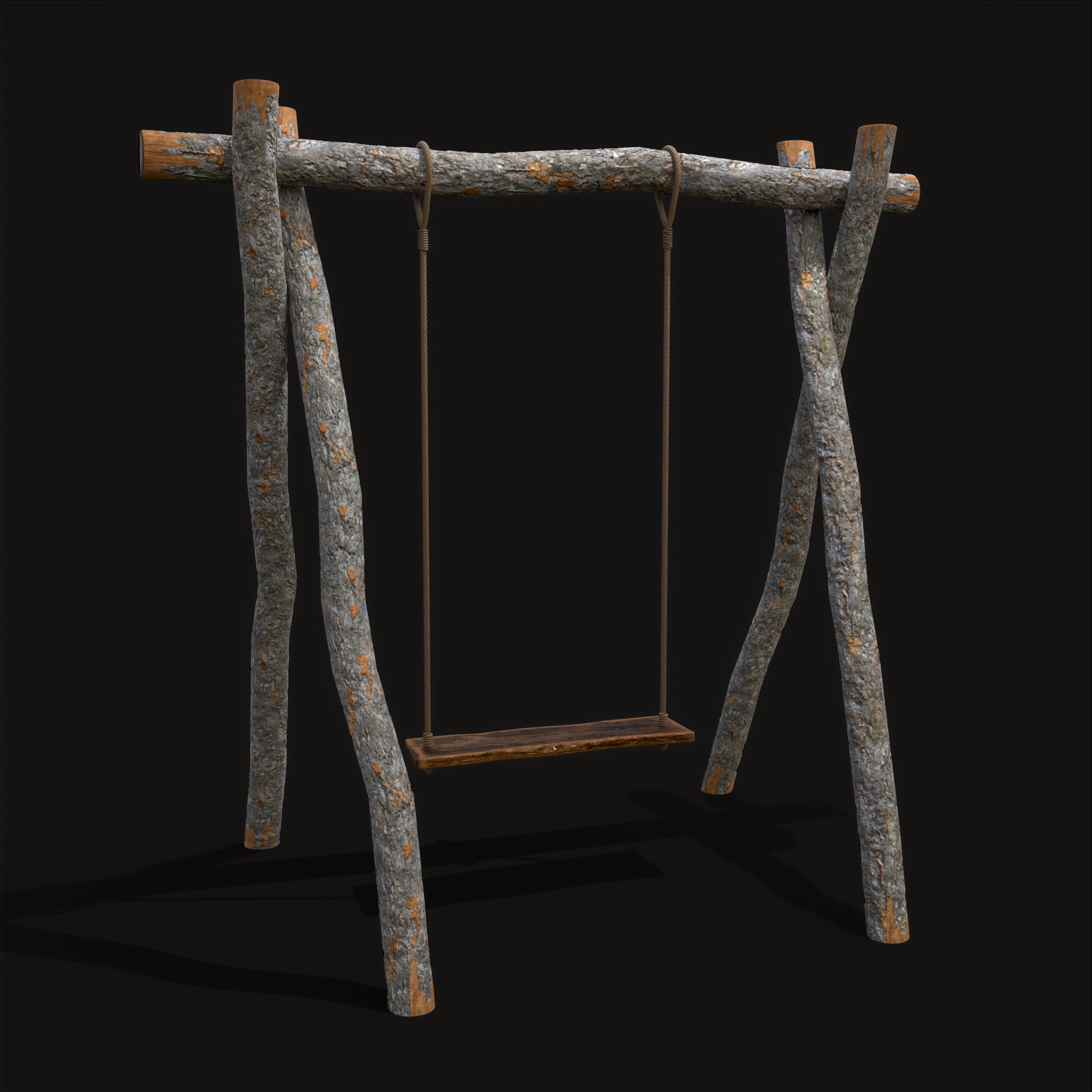 Rustic Log Rope Swing 3D Model by Get Dead Entertainment