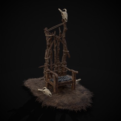 Rustic Throne Rustic Medieval Wooden Throne - 3D Model by Get Dead Entertainment