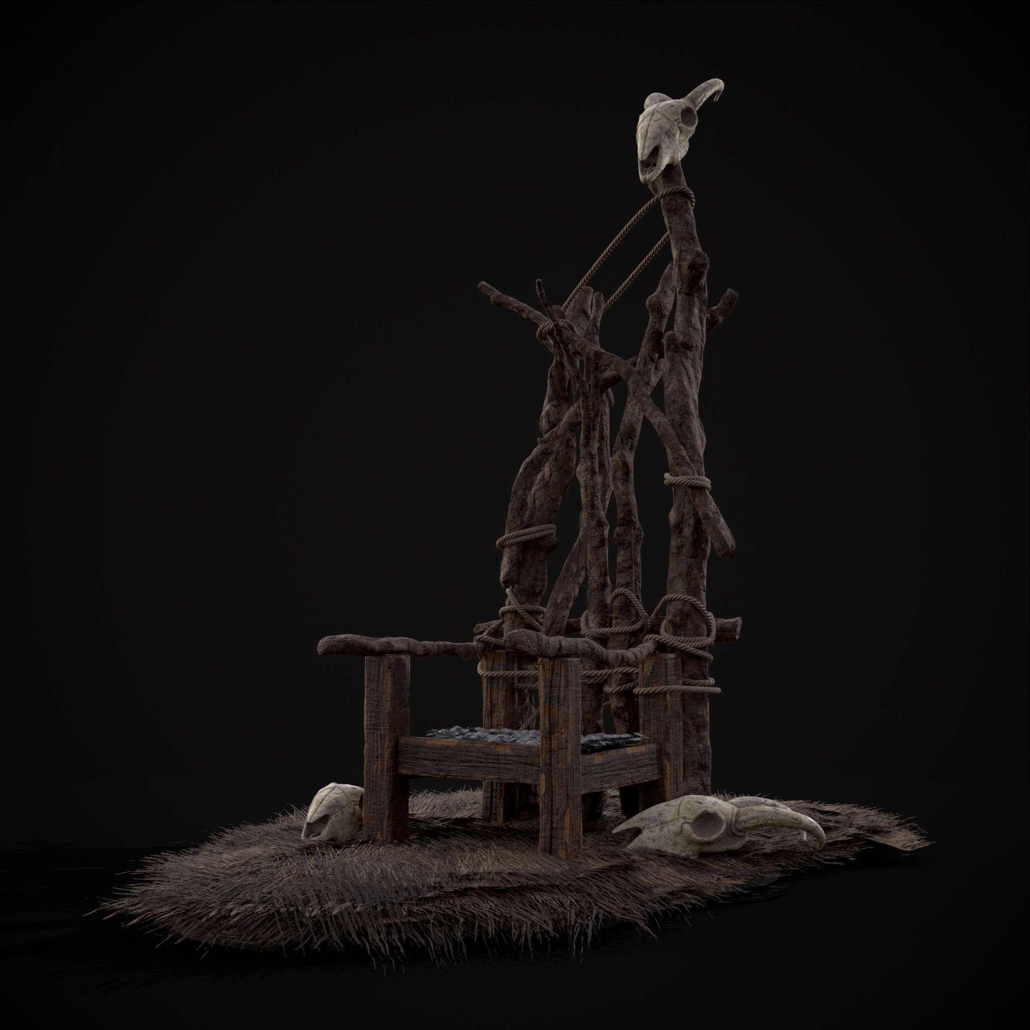 Rustic Throne Rustic Medieval Wooden Throne - 3D Model by Get Dead Entertainment