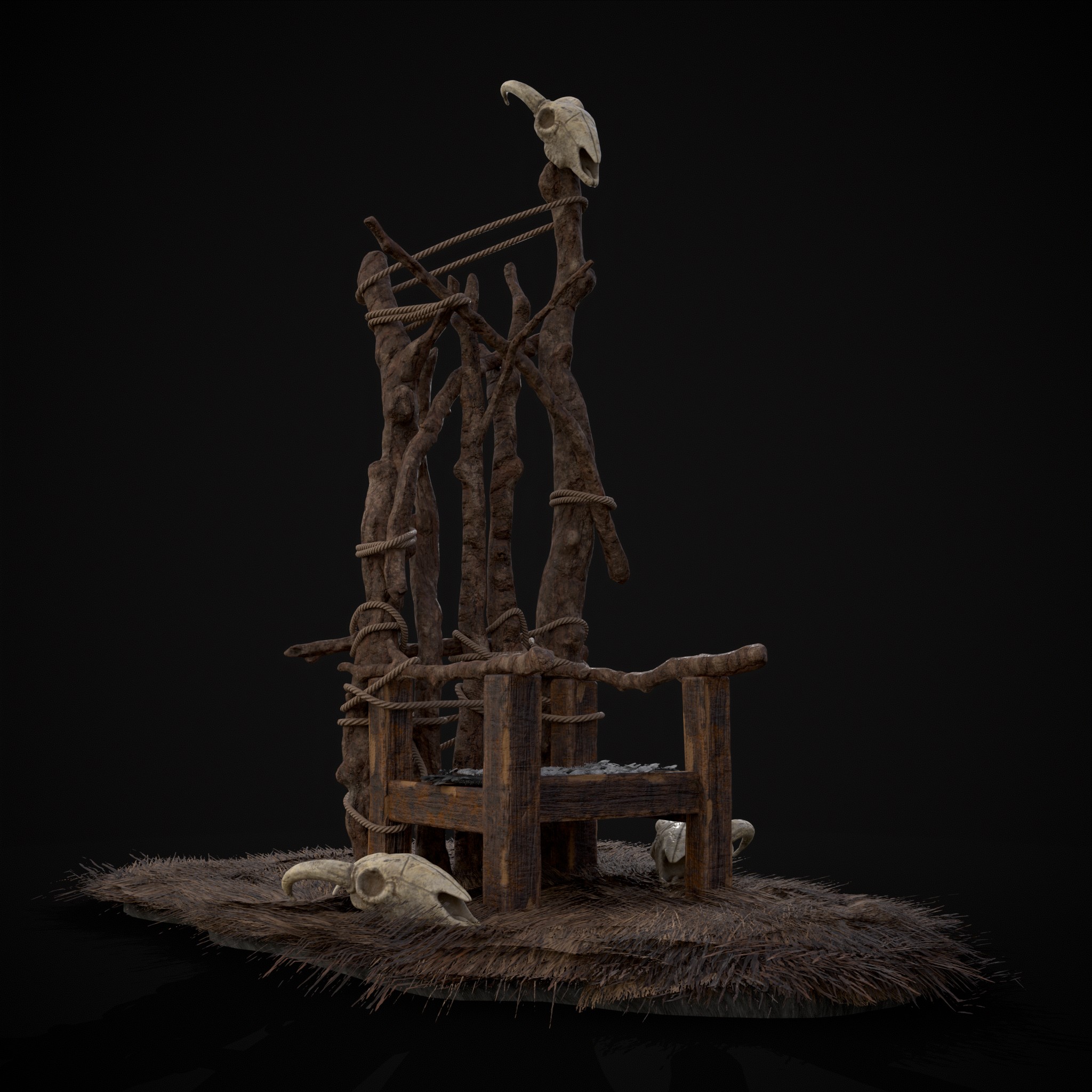 Rustic Throne Rustic Medieval Wooden Throne - 3D Model by Get Dead Entertainment
