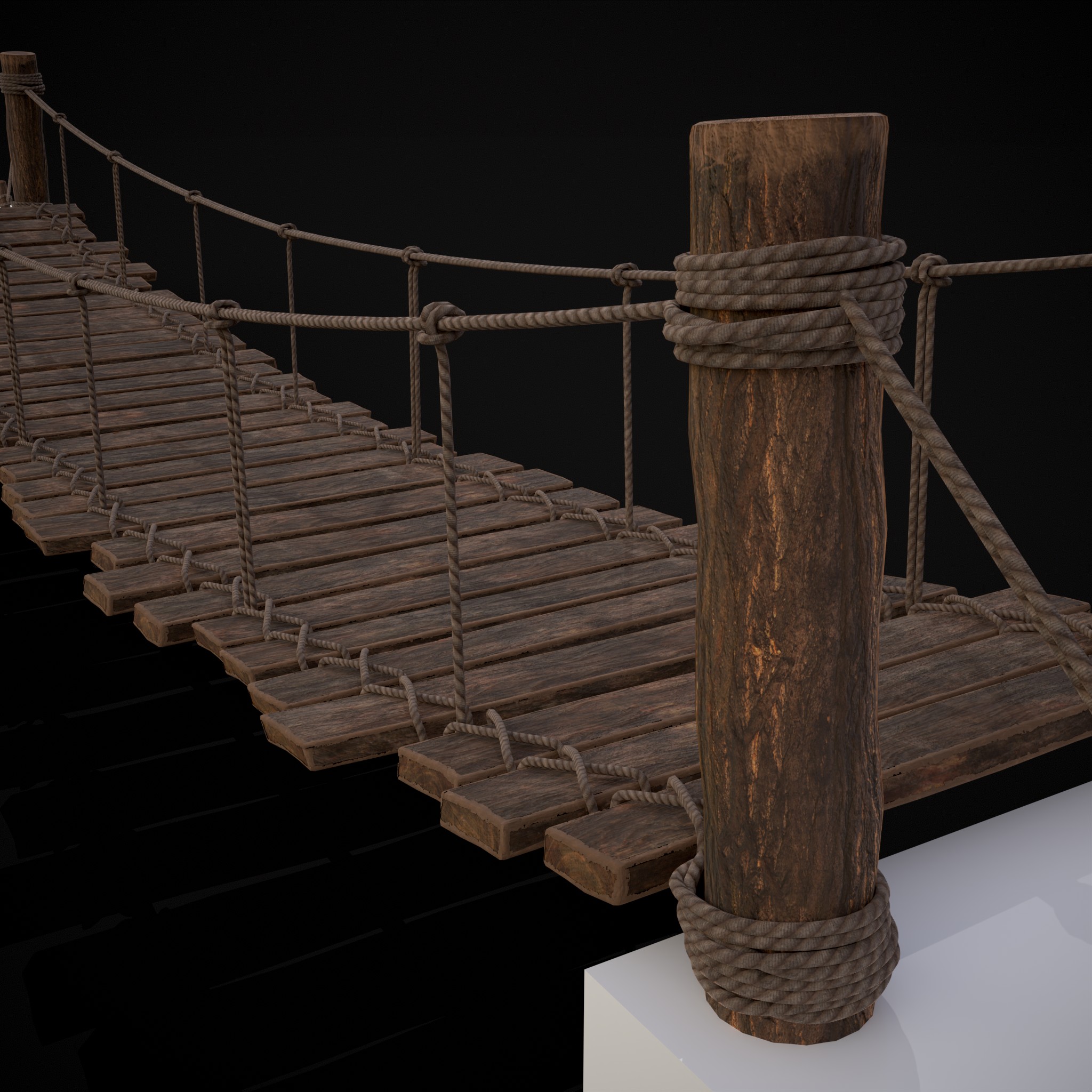Rustic Wooden Rope Bridge 3D Model by Get Dead Entertainment