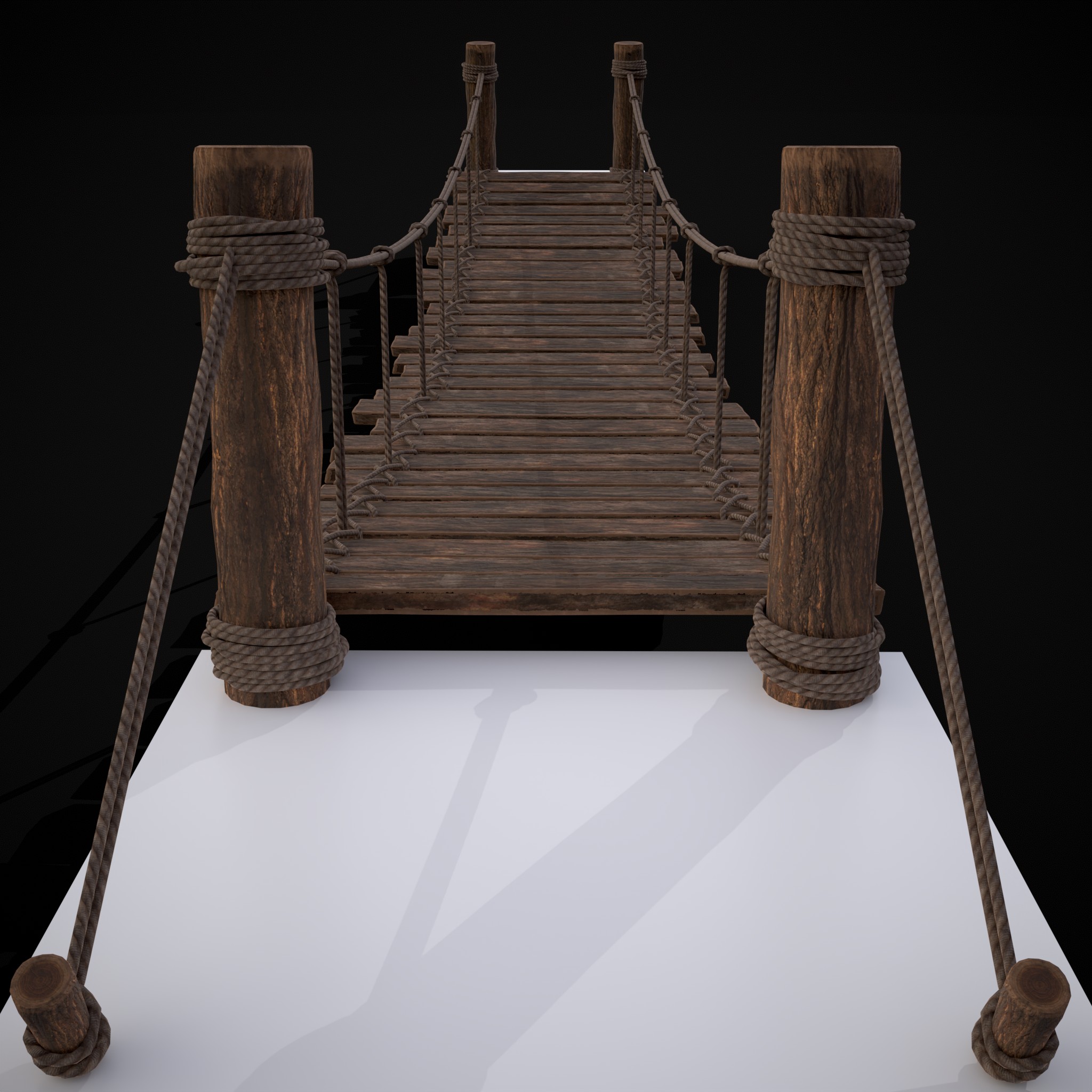 Rustic Wooden Rope Bridge 3D Model by Get Dead Entertainment