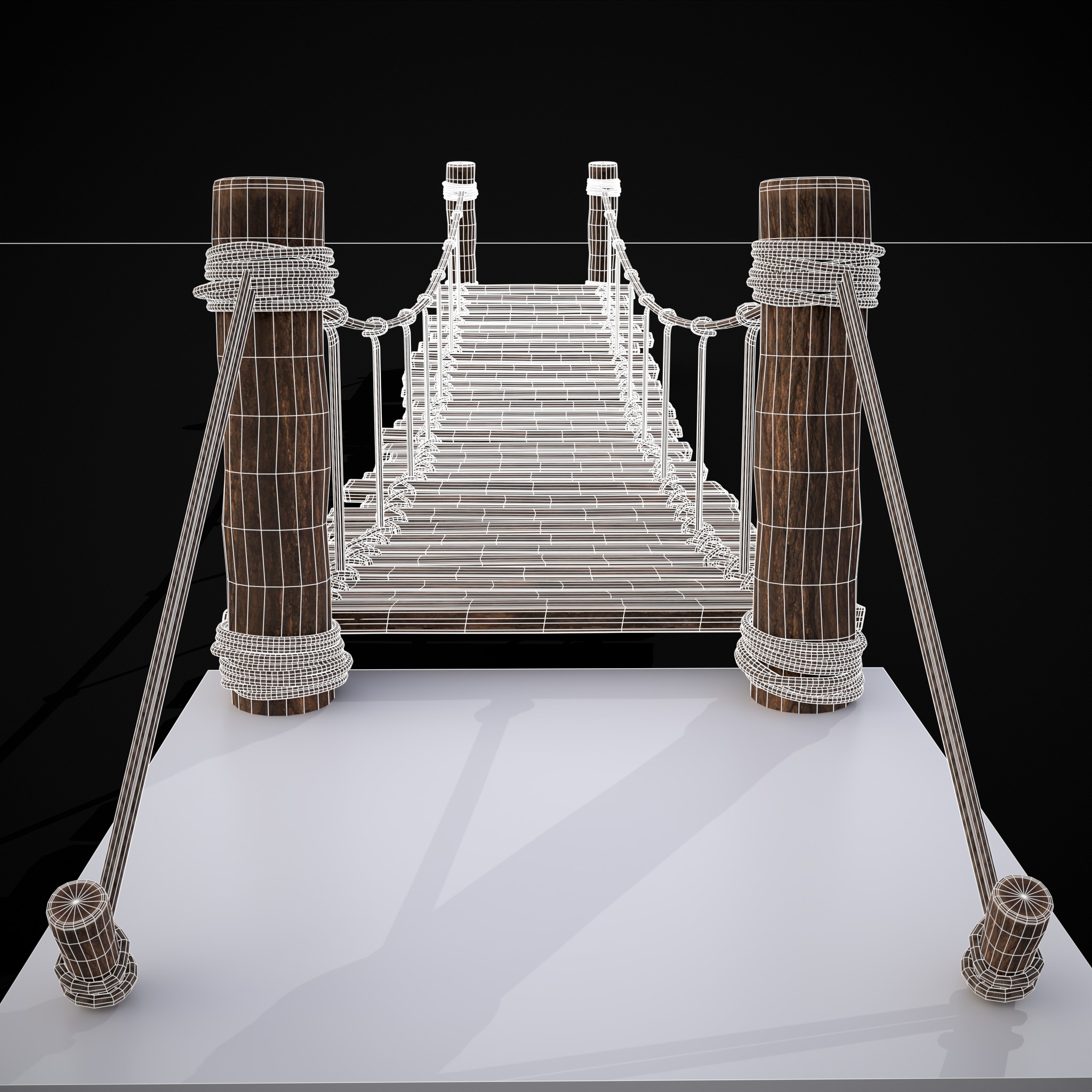 Rustic Wooden Rope Bridge - 3D Model by Get Dead Entertainment