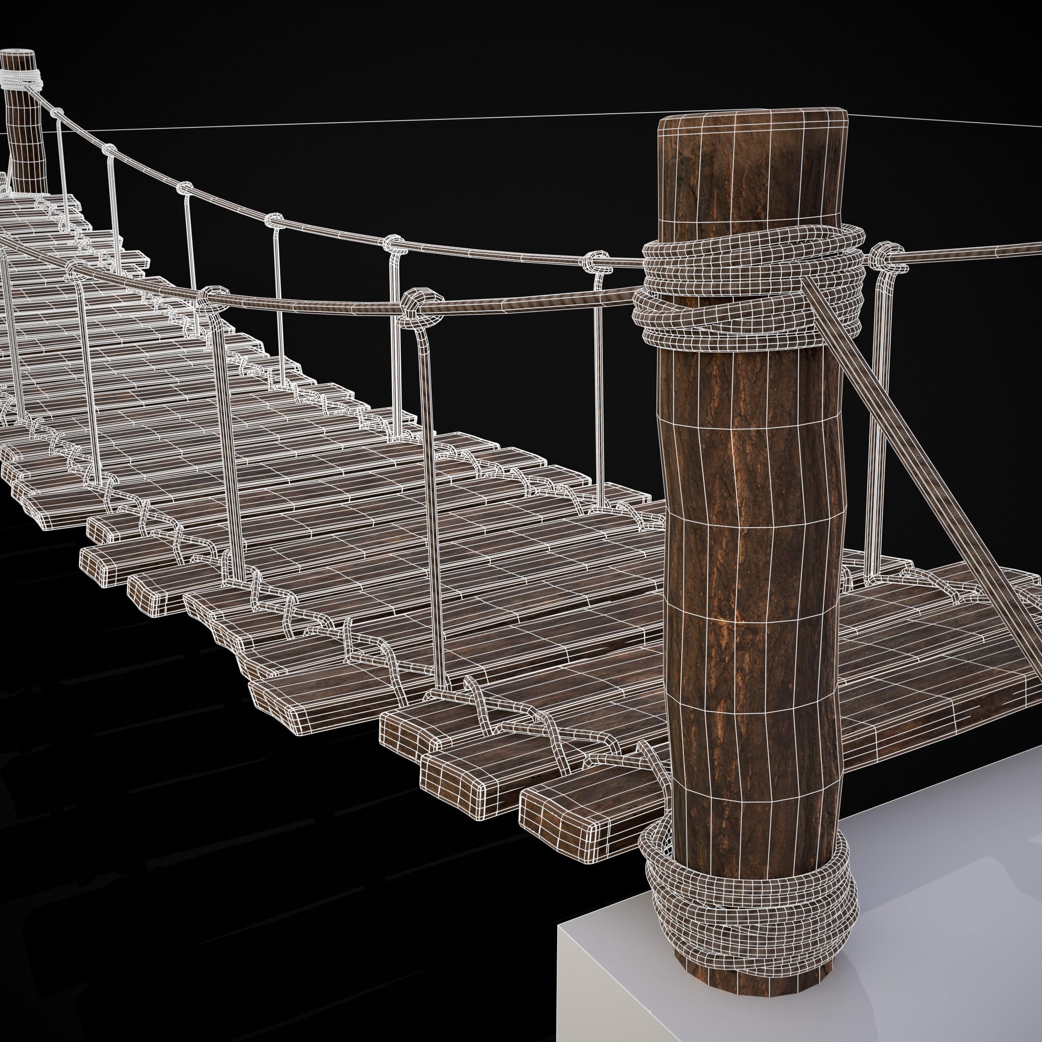 Rustic Wooden Rope Bridge 3D Model by Get Dead Entertainment