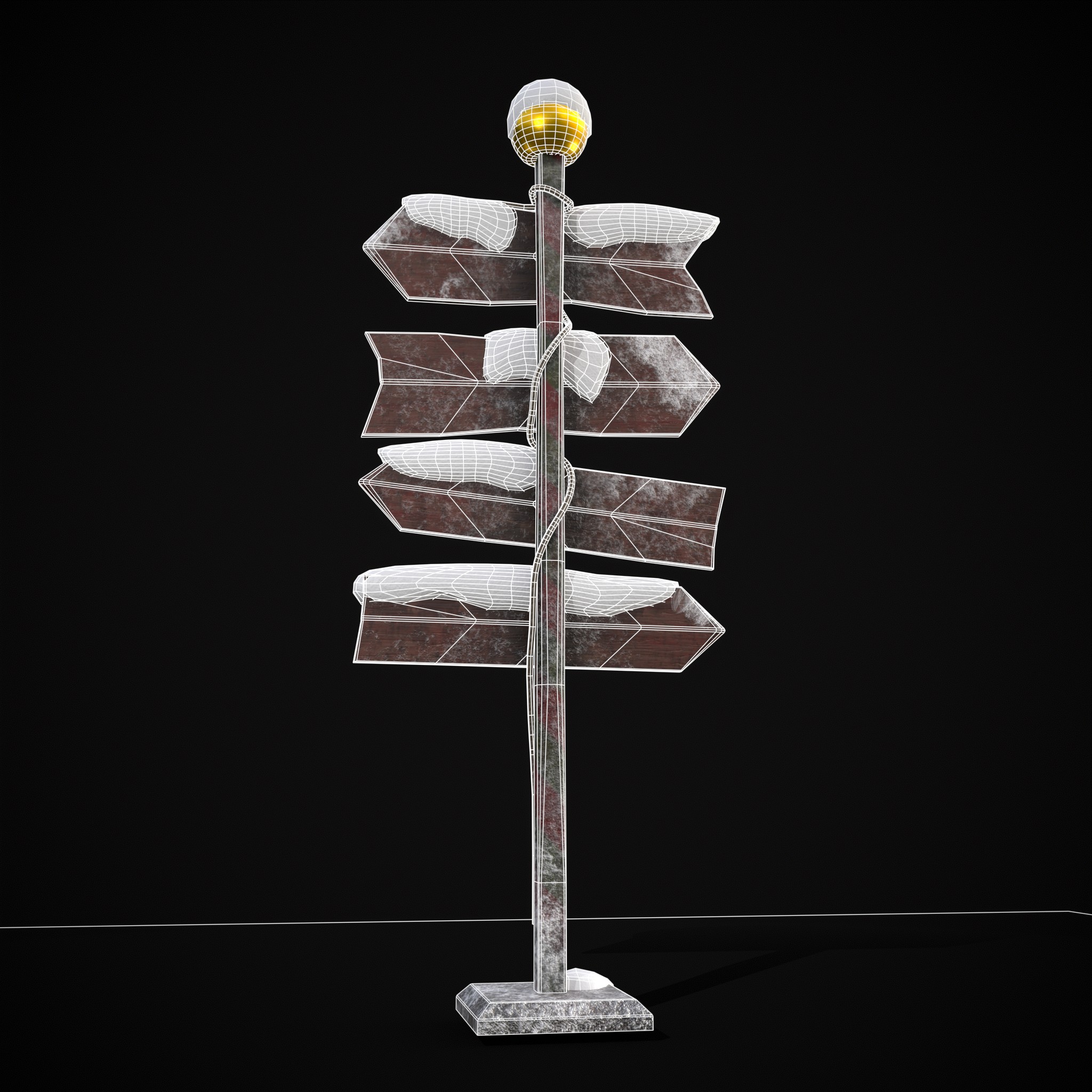 Santas Village Directional Post 3D Model by Get Dead Entertainment