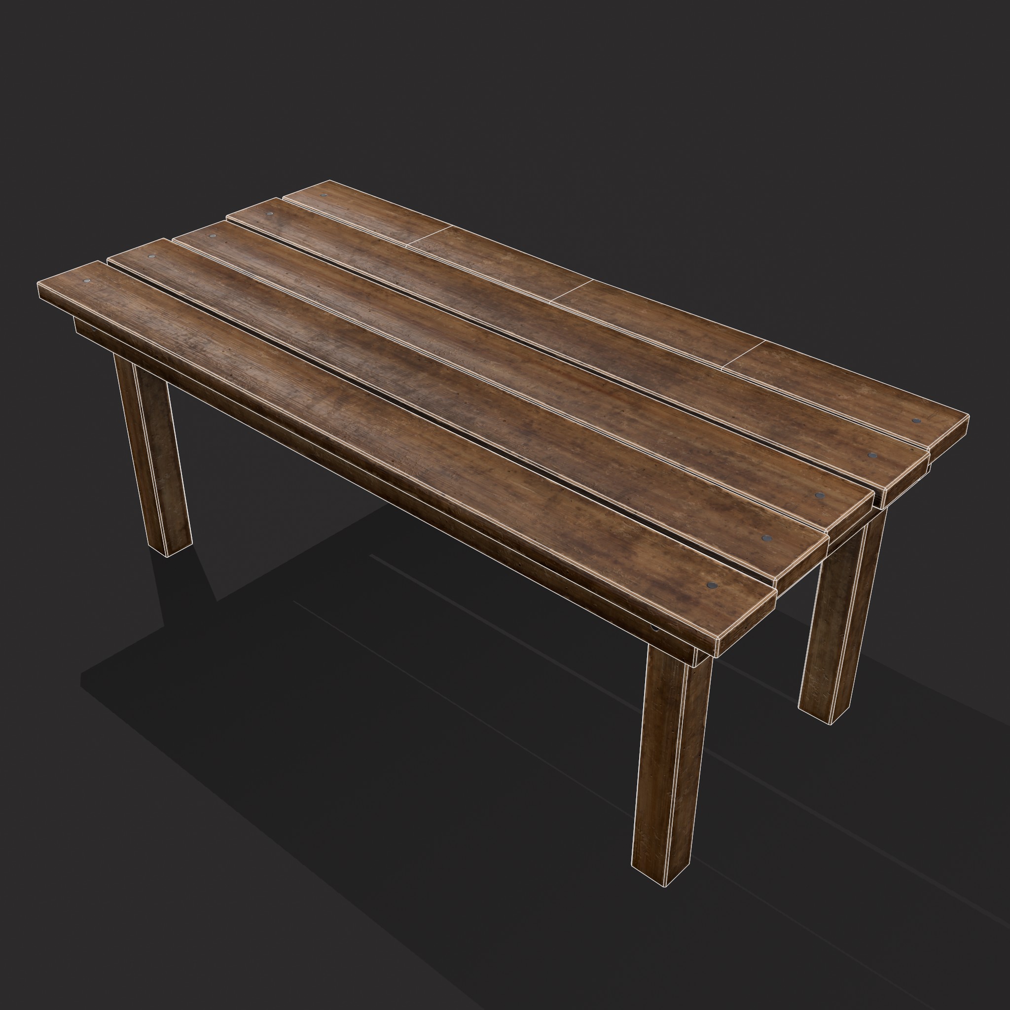 Simple Wooden Table and Chairs - 3D Model by Get Dead Entertainment