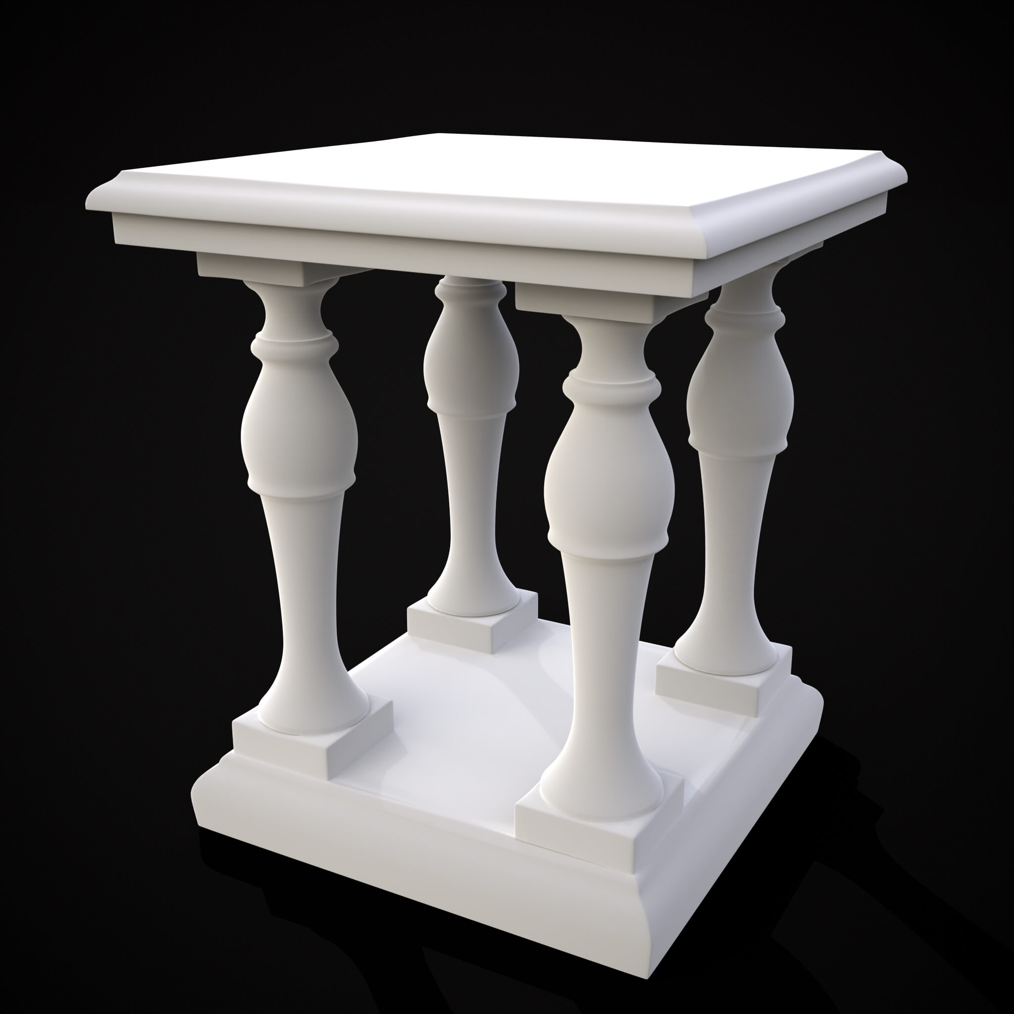 Square Marble Table 3D Print Model by Get Dead Entertainment