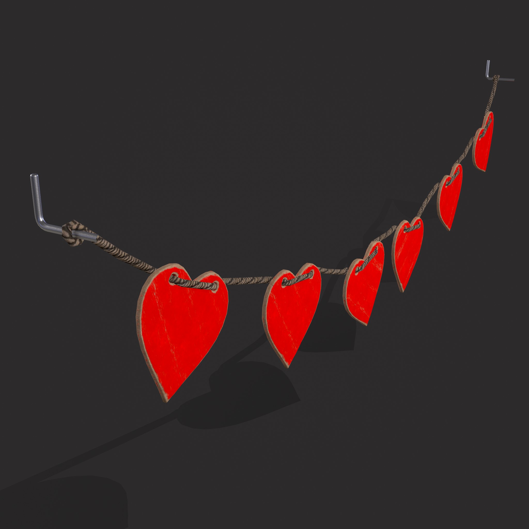 Valentines Heart Wall Strand Banner - 3D Model by Get Dead Entertainment