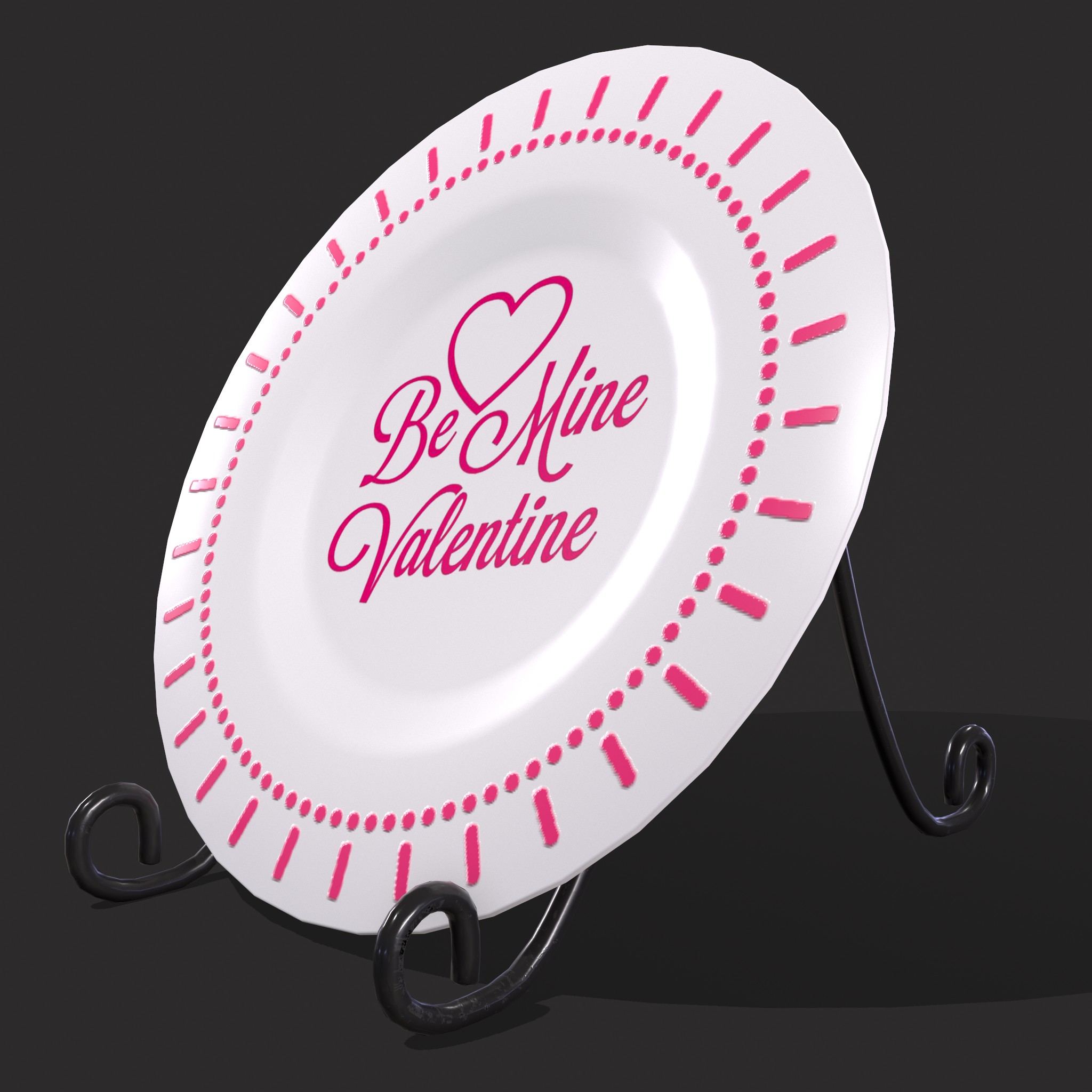 Valentines Plates Decoration 3D Model by Get Dead Entertainment