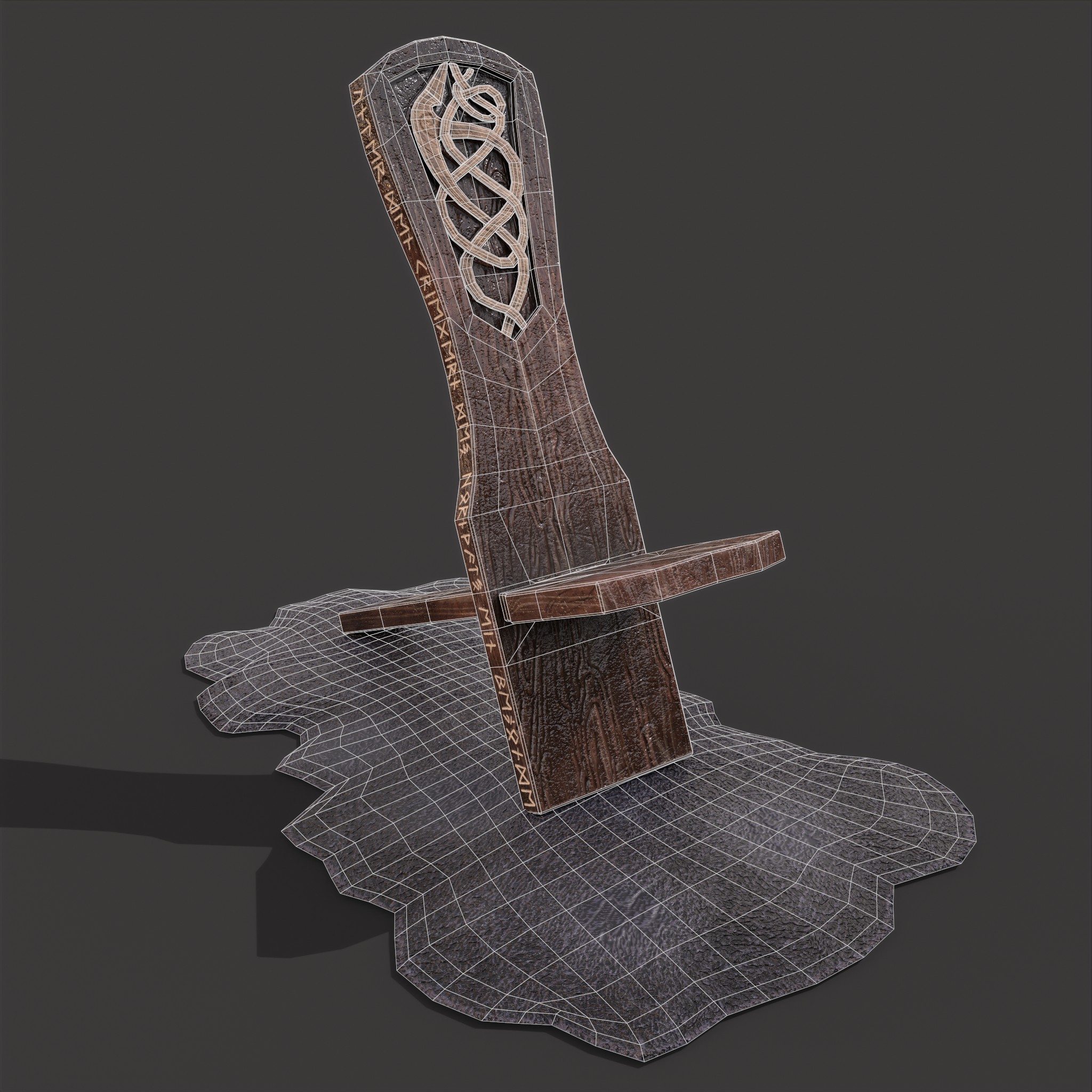 Viking Chair on Fur 3D Model by Get Dead Entertainment