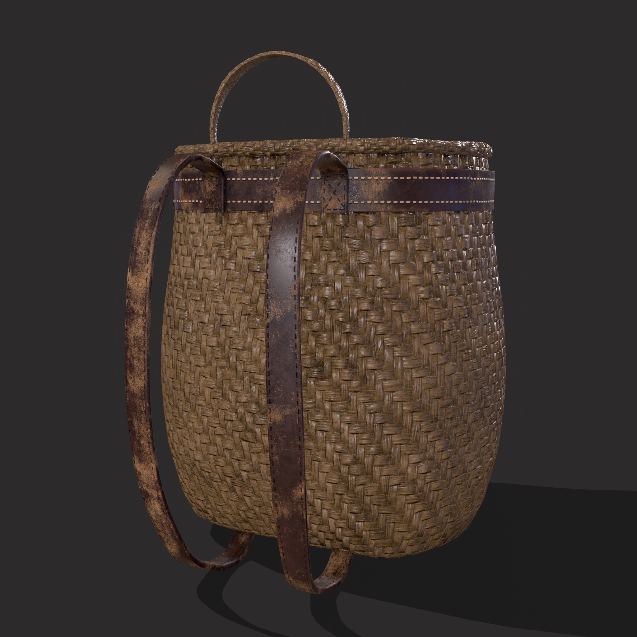 Woven Backpack Basket 3D Model by Get Dead Entertainment