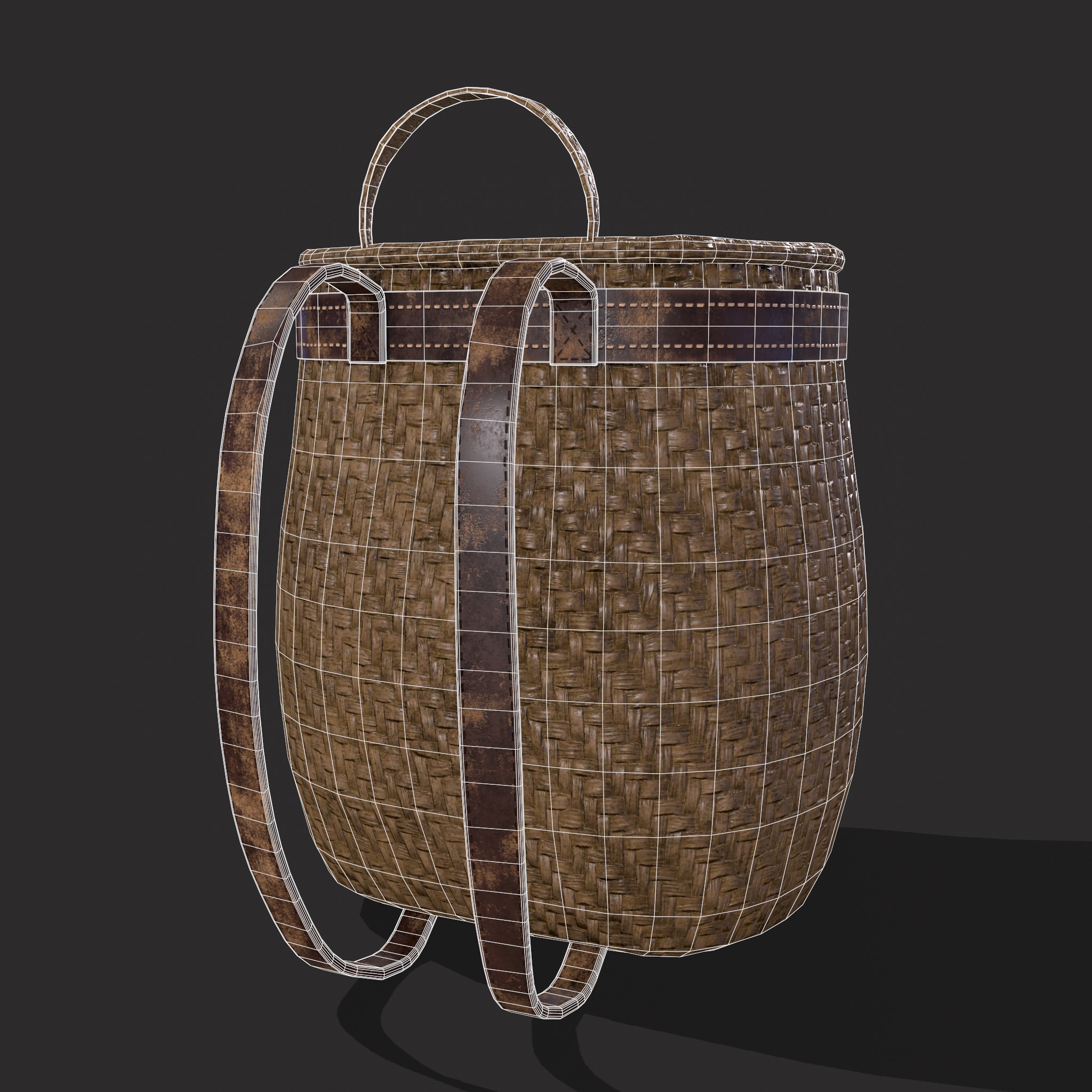 Woven Backpack Basket 3D Model by Get Dead Entertainment
