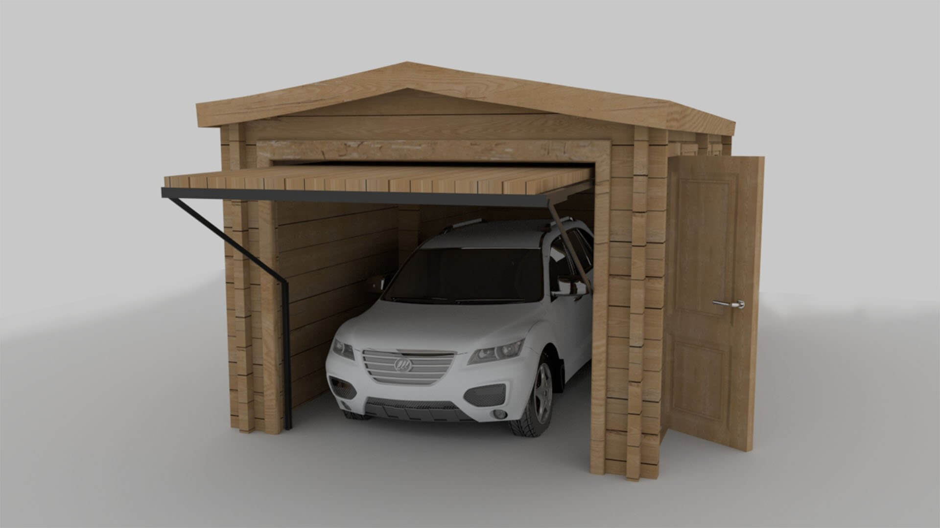 woody garage 3D Render RenderHub Gallery