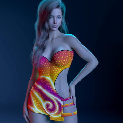 Aurora Spiral Dress for Genesis 8 Female