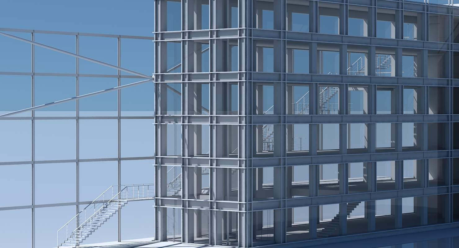 Commercial Building Facade 08 - 3D Model by Giimann