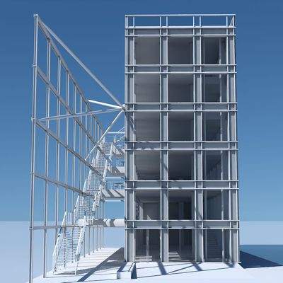 Commercial Building Facade 08 - 3D Model by Giimann