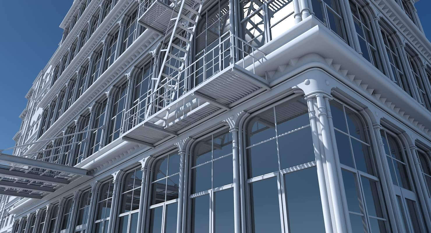 Commercial Building Facade 19 - 3D Model by Giimann