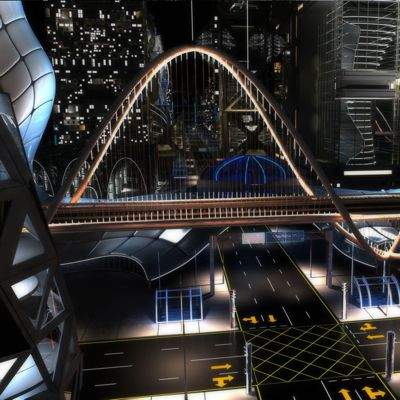 HD Future City at Night