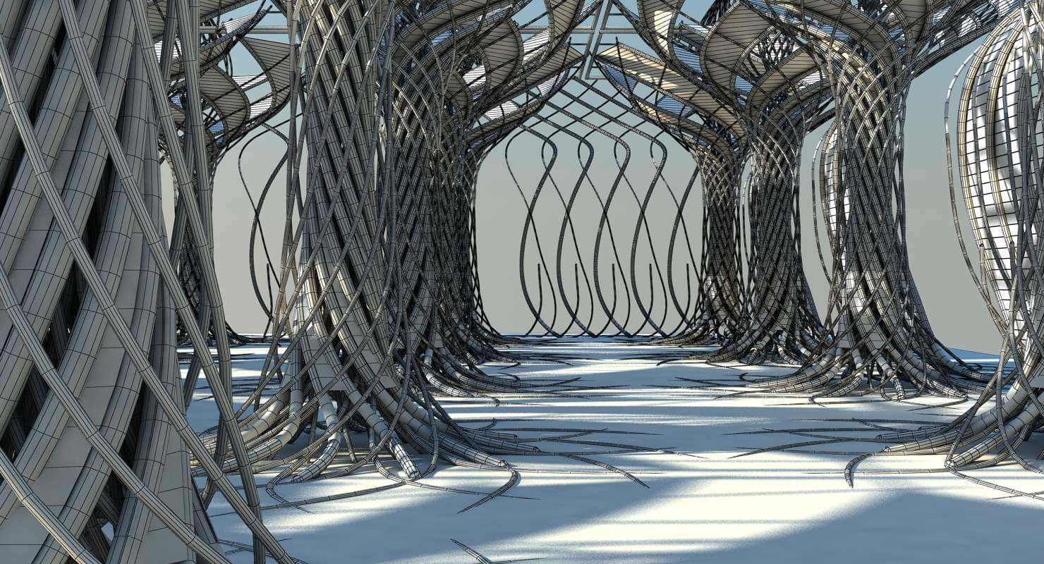 Futuristic Architectural Interior - 3D Model by Giimann