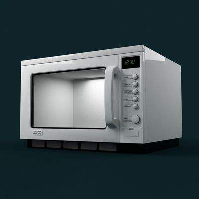 3D Printed Freestanding Microwave – 1:43 Scale, O Gauge – Unpainted Resin Kit
