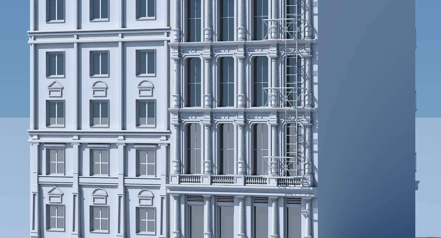 Commercial Building Facade 03 - 3D Model by Giimann