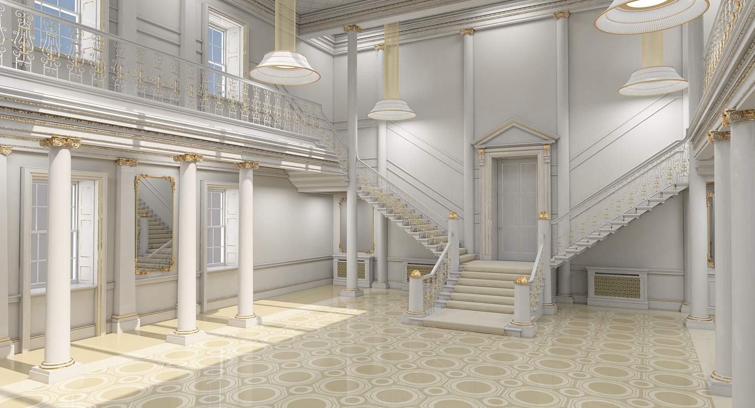 Grand Hall Lobby and Staircase - 3D Model by Giimann