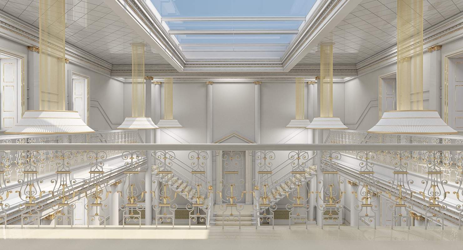 Grand Hall Lobby and Staircase - 3D Model by Giimann