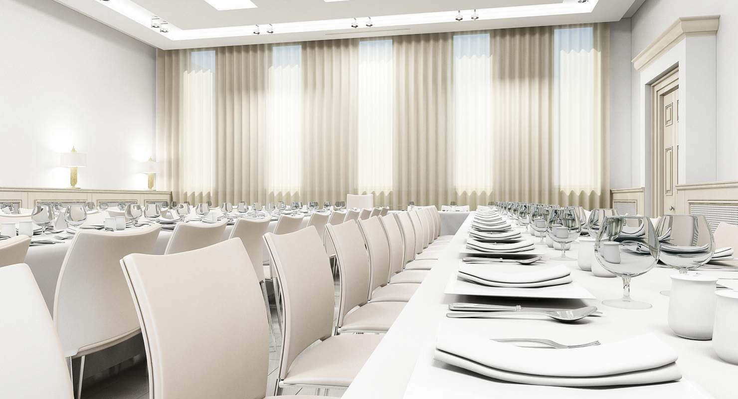 Classic Banquette Hall Interior - 3D Model by Giimann