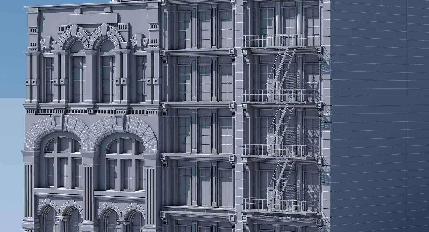 Commercial Building Facade 06 - 3D Model by Giimann