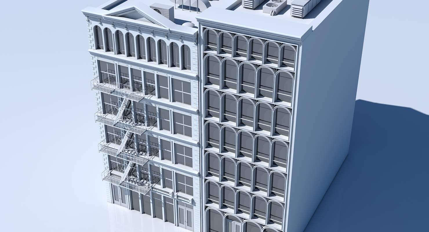 Commercial Building Facade 10 - 3D Model by Giimann