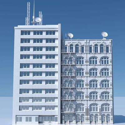 Commercial Building Facade 13 - 3D Model by Giimann