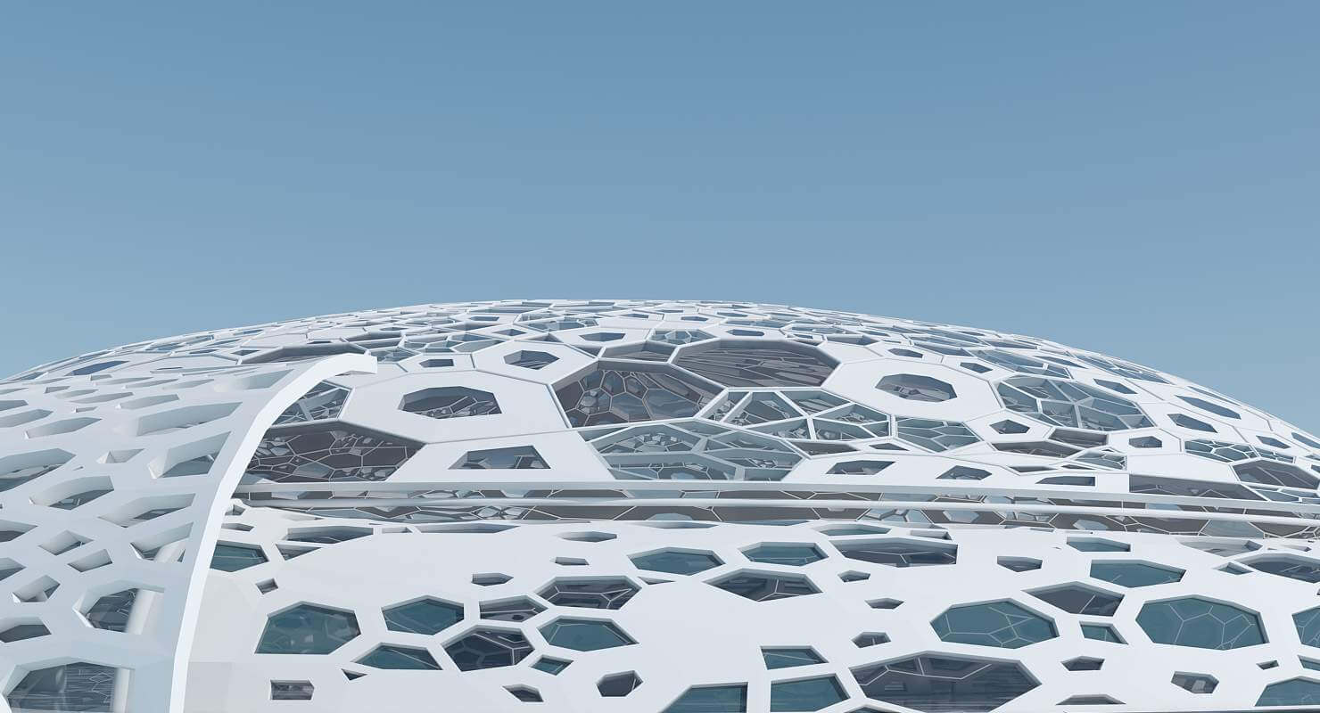 Futuristic Architectural Dome Interior 1 - 3D Model by Giimann