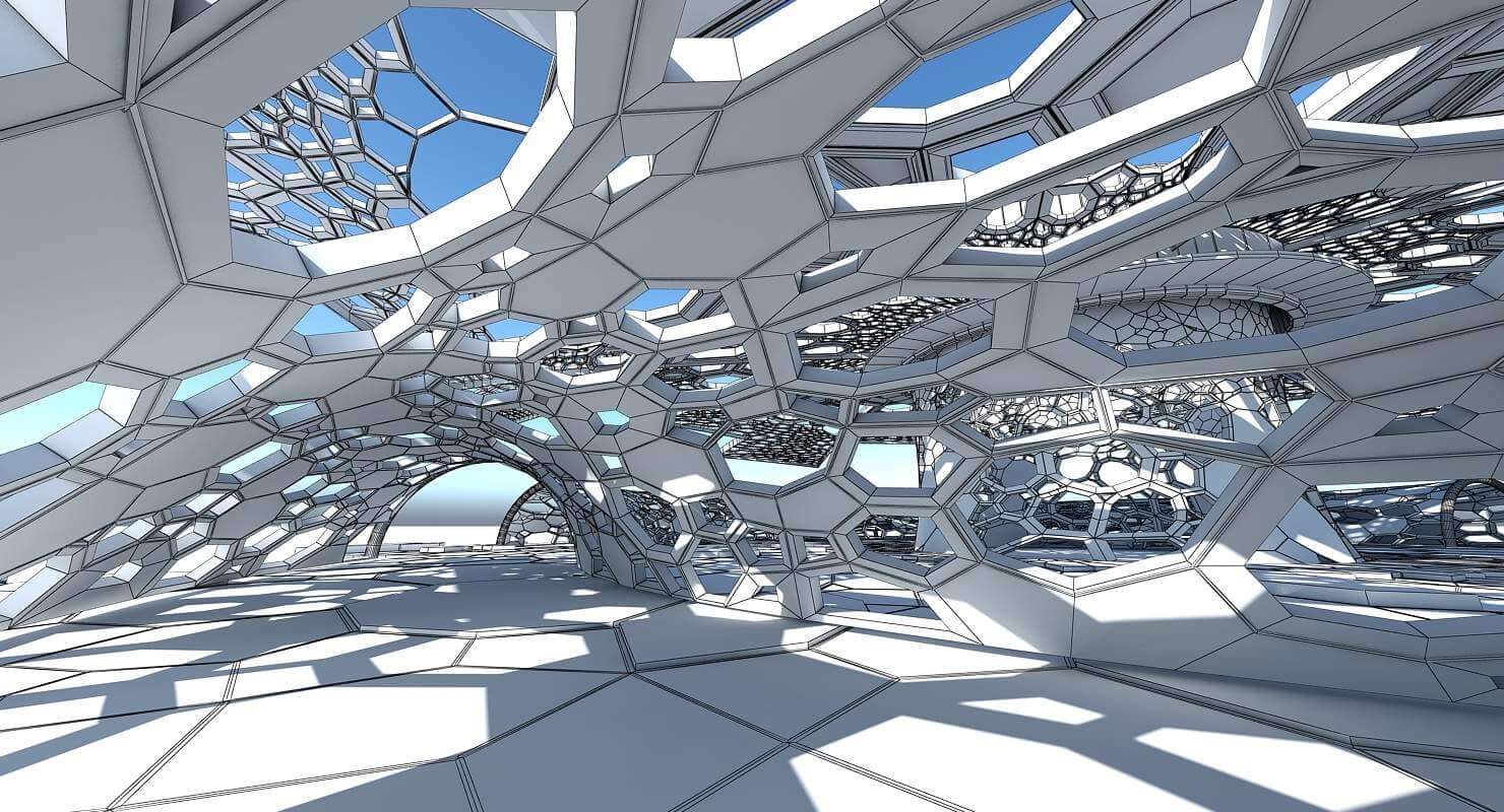 Futuristic Architectural Dome Interior 2 - 3D Model by Giimann