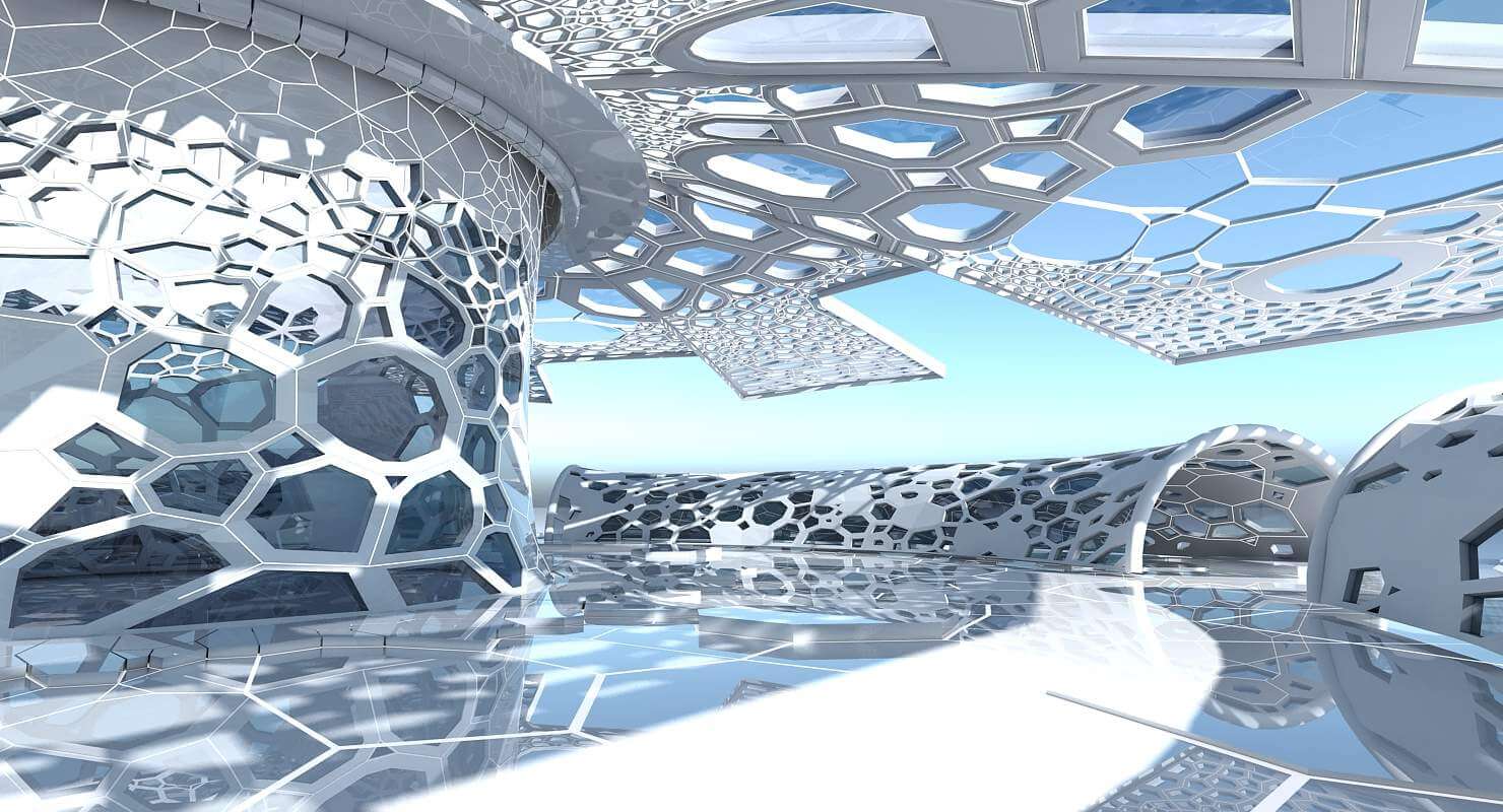 Futuristic Architectural Dome Interior 2 - 3D Model by Giimann