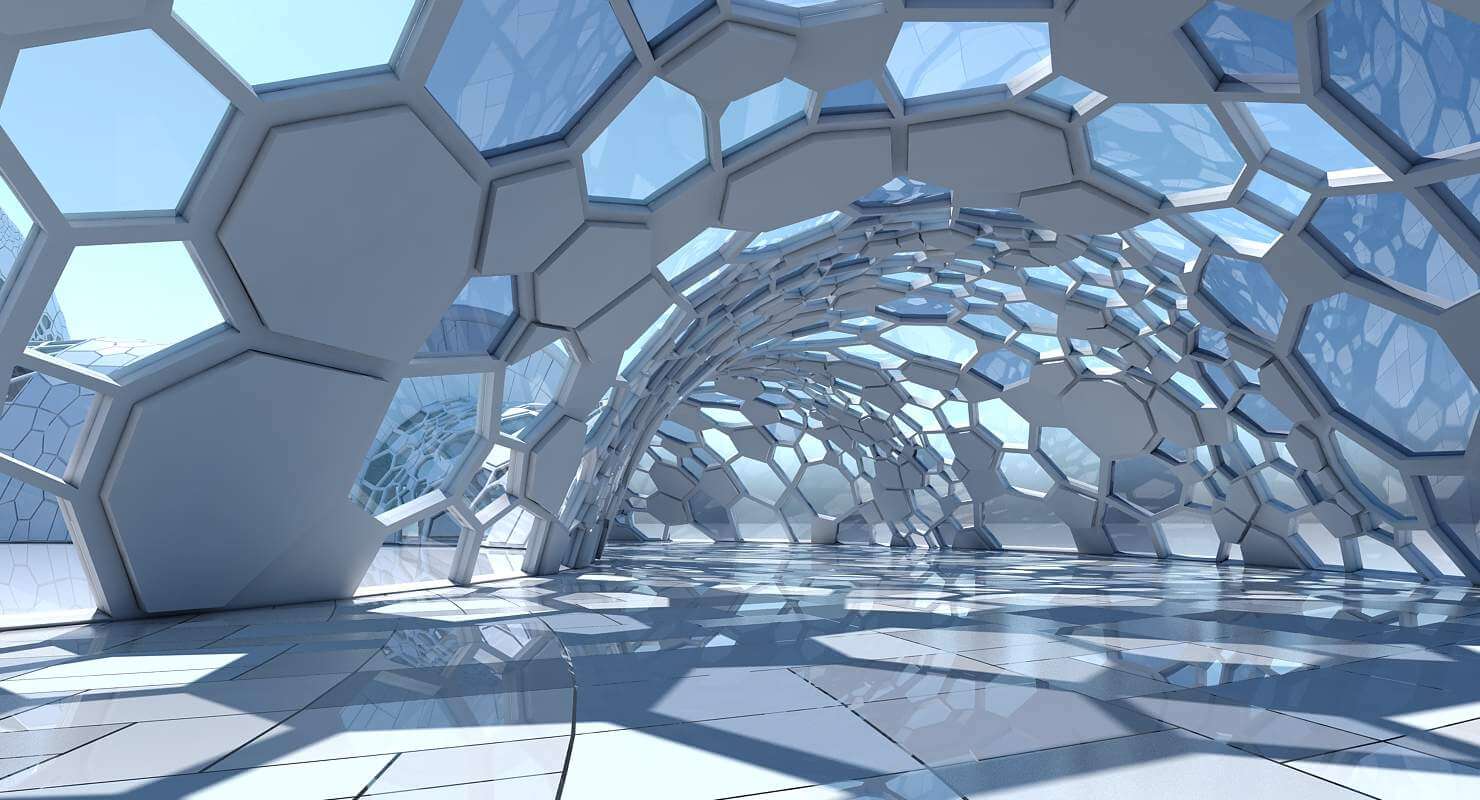 Futuristic Architectural Dome Interior 3 - 3D Model by Giimann