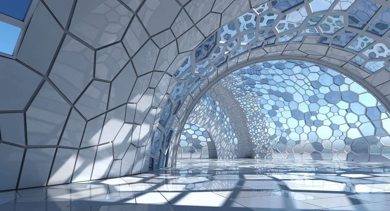Futuristic Architectural Dome Interior 3 - 3D Model by Giimann